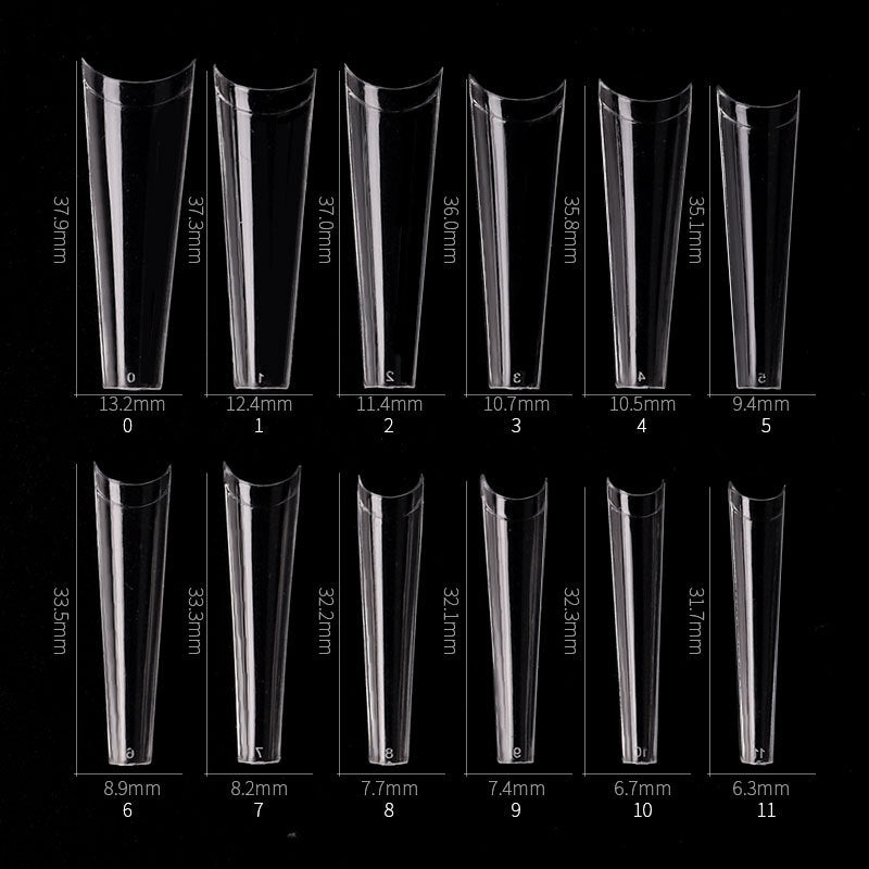 FTMC004 MAX long  French fake nails,  flawless nail tips, 504pcs/bag
