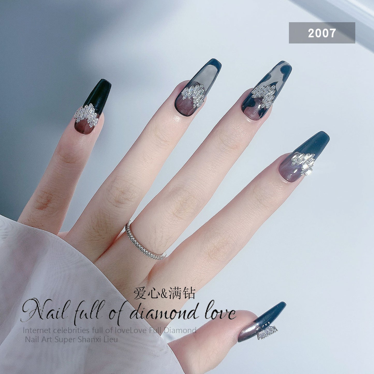 FDMD011 New nail art love diamonds, explosive super flashing heart-shaped zircon nail decorative diamond accessories