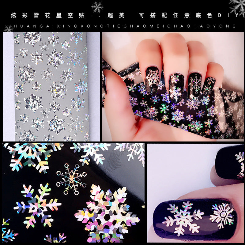 FSMA022 Wholesale nail stickers, starry sky stickers transfer decals, magic snowflake nail stickers bottle 4cm*12