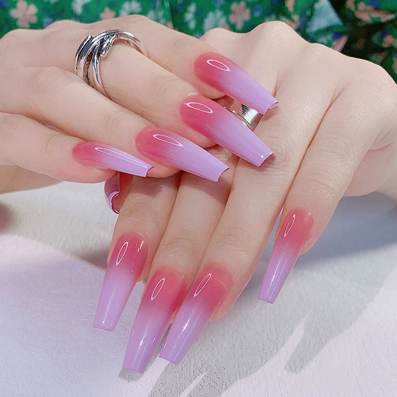 FTMB002 European and American hot selling solid color ,gradient, super long, ballet nails press on nails