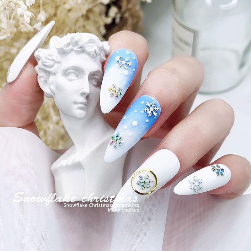 FDMC015 New nail art Christmas ornaments, wood pulp flakes snowflake Santa Claus mixed decorations