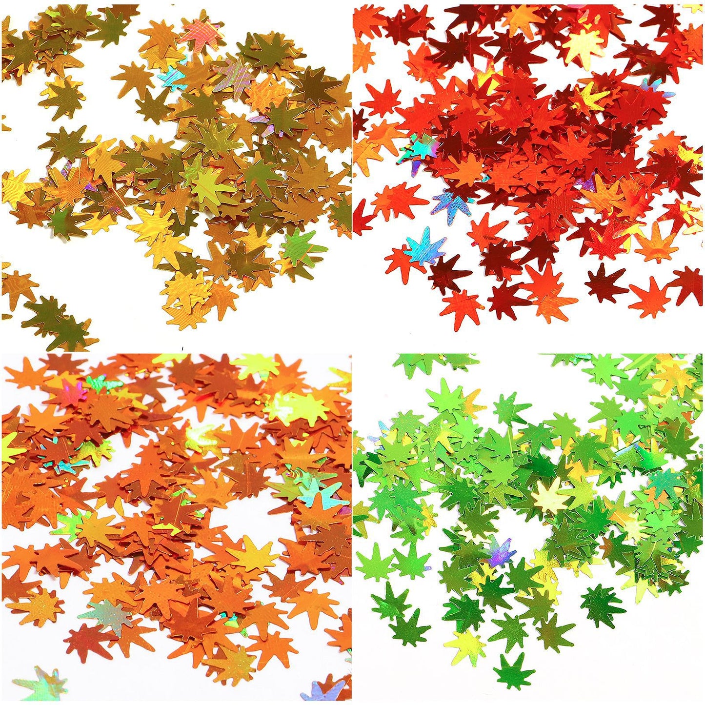 FFMB022 Nail Art Maple Leaf Decorative Sequins, Symphony Multicolor Glitter DIY Nail Jewelry, 12 Colors Set