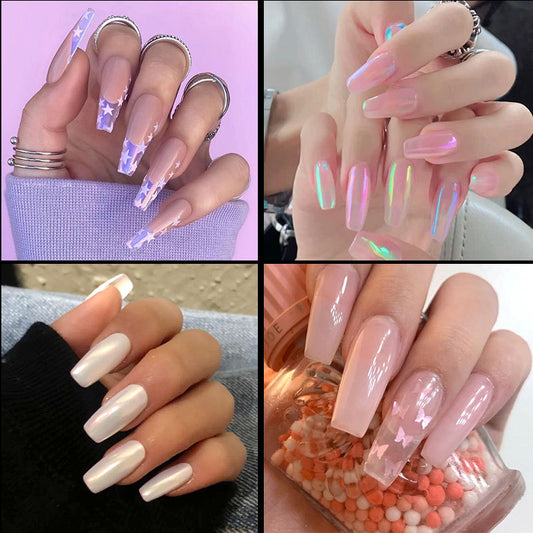 FTMA009 Nail Art 500 Pieces/Box French Nails Half Nails Full Nails Natural Transparent