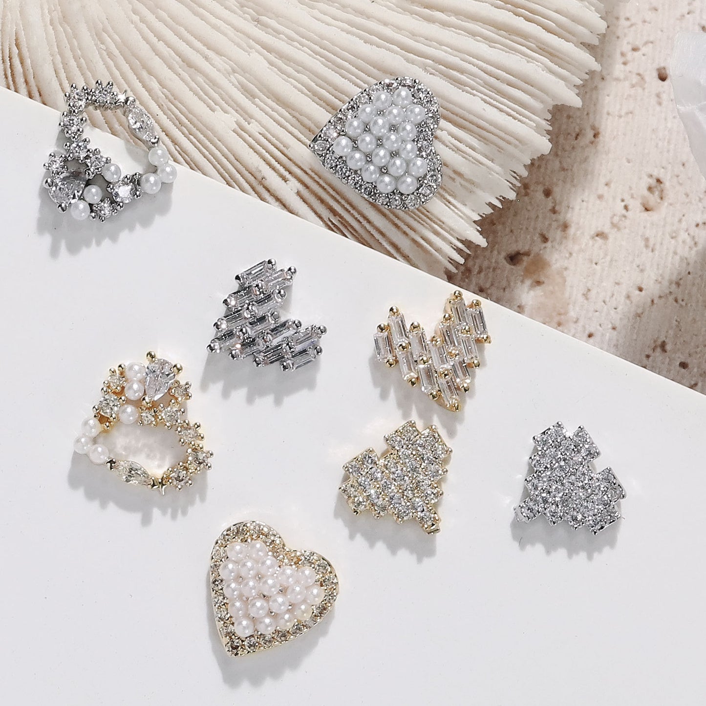 FDMD011 New nail art love diamonds, explosive super flashing heart-shaped zircon nail decorative diamond accessories