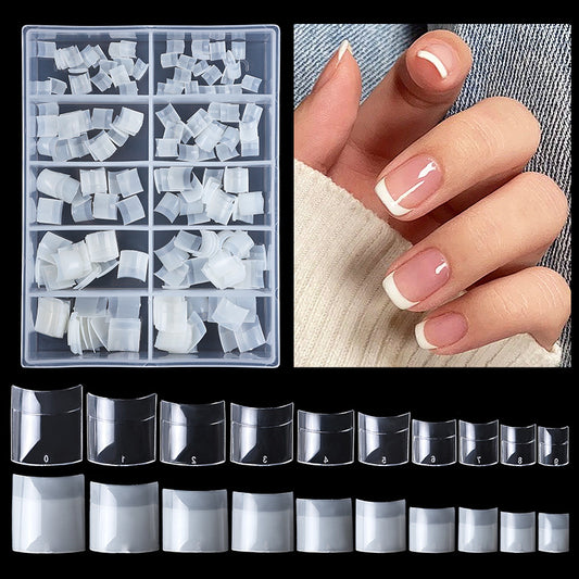 FTMA010 Short French half sticker 200 pieces box armor sheet natural transparent