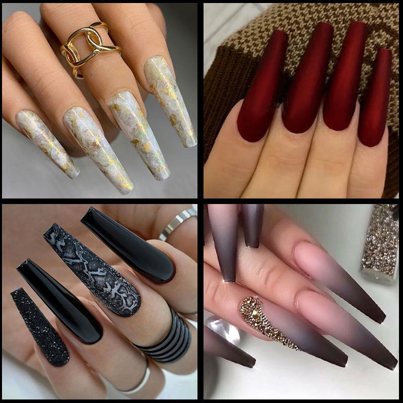 FTMC004 MAX long  French fake nails,  flawless nail tips, 504pcs/bag