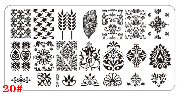 FYMB010 Nail Art Printing Template, DIY Blue Film Nail Printing Nail Polish，Rectangular Steel Plate