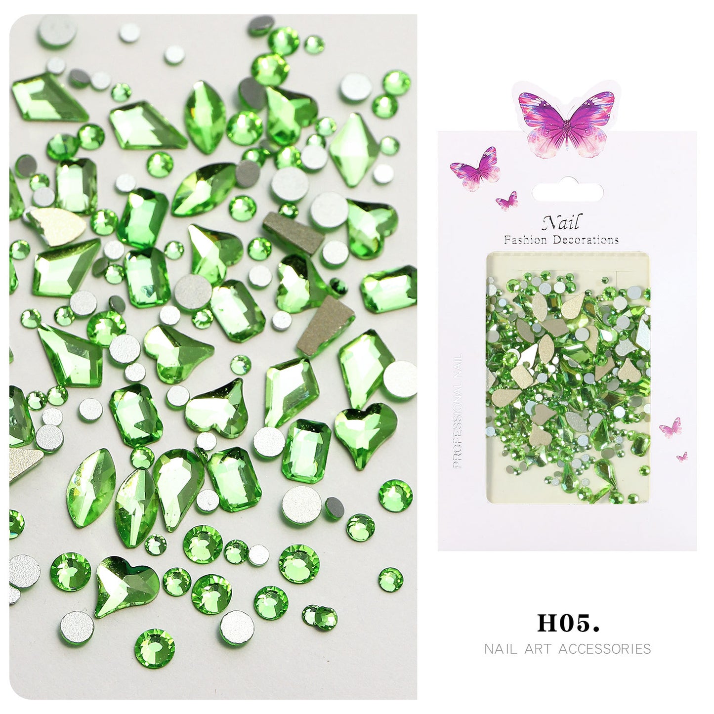 NRS028  ForLife Nail Art AB Rhinestone charms Glass Mixed Flat Bottom Shaped Rhinestone DIY Nail Art Jewelry