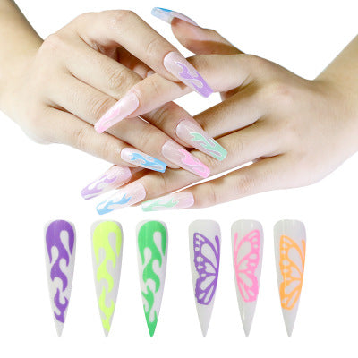 NS5D021  ForLife Aurora fluorescence Nail Sticker Holographic Colorful Fire Reflections Self-Adhesive Foils DIY Nail Art Decoration