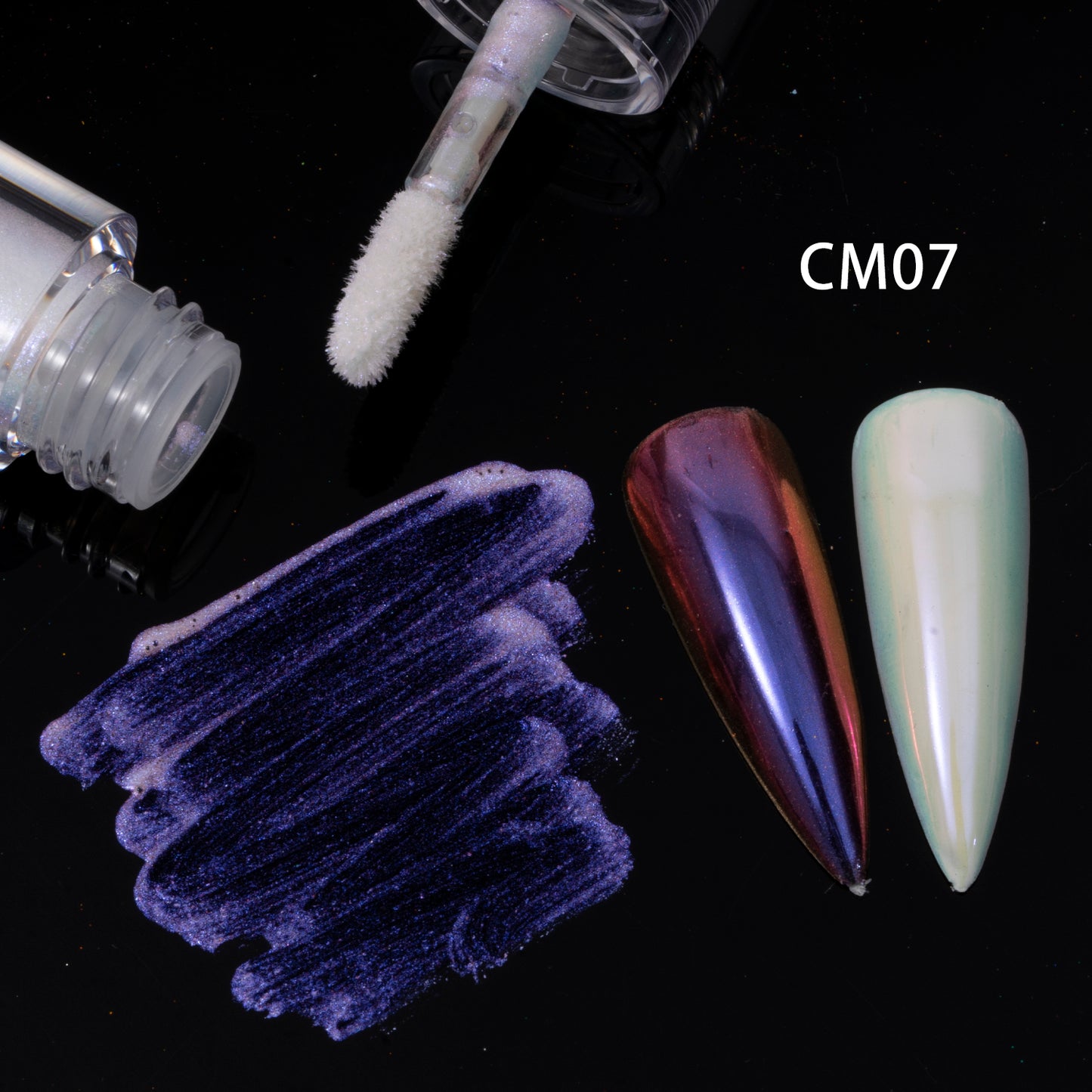FNP015  Round tube wholesale CM series 6 colors liquid magic mirror powder used for art nail decoration