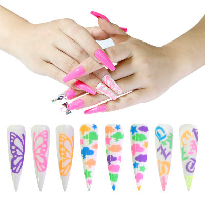 NS5D021  ForLife Aurora fluorescence Nail Sticker Holographic Colorful Fire Reflections Self-Adhesive Foils DIY Nail Art Decoration