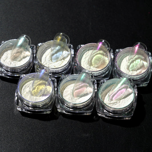 FNP029  White Clear Acrylic Nail Powder Transparent Moonlight Nail Mirror Powder Solid Chrome Powder For Nails