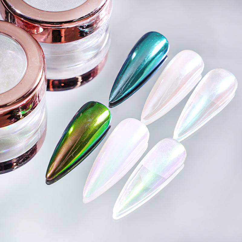 FNP034  Aurora Manicure Glitter Moo nlight Manicure Art Ice Chrome Nail Pigment Powder For Nail crystal clear powder