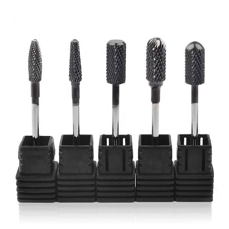NDB002  Black Tungsten Carbide Nail Drill Bit 3/32" Foot Cuticle Burr Bit For Manicure Nail Drill Accessories Gel Removal