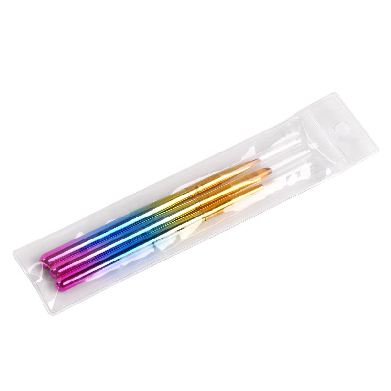 NBR024  ForLife Nair art 3 pcs/set nylon hair painting brush ,Carved pen, light therapy pen set with colorful pen holder