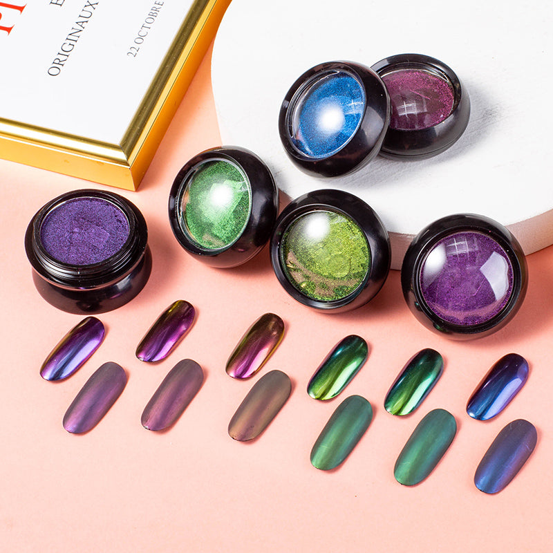 FNP079  Holographic Laser Aurora Powder chameleon pigment Solid Matte Effect Nail aurora pigment powder pigment powder for nails