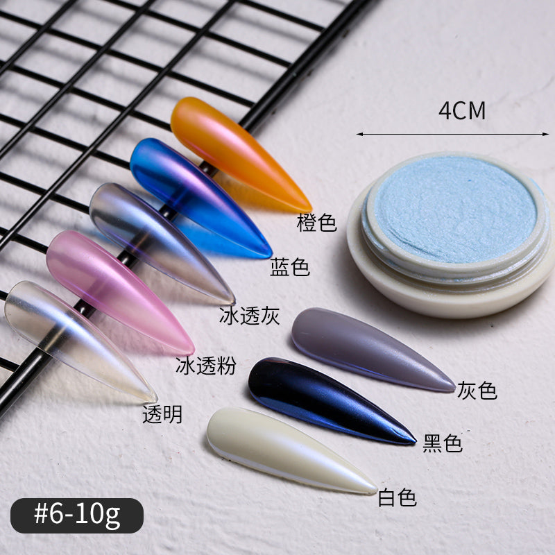 FNP091  6 Colors rainbow powder shell glitter aurora powder magic mirror pigment nail neon powder