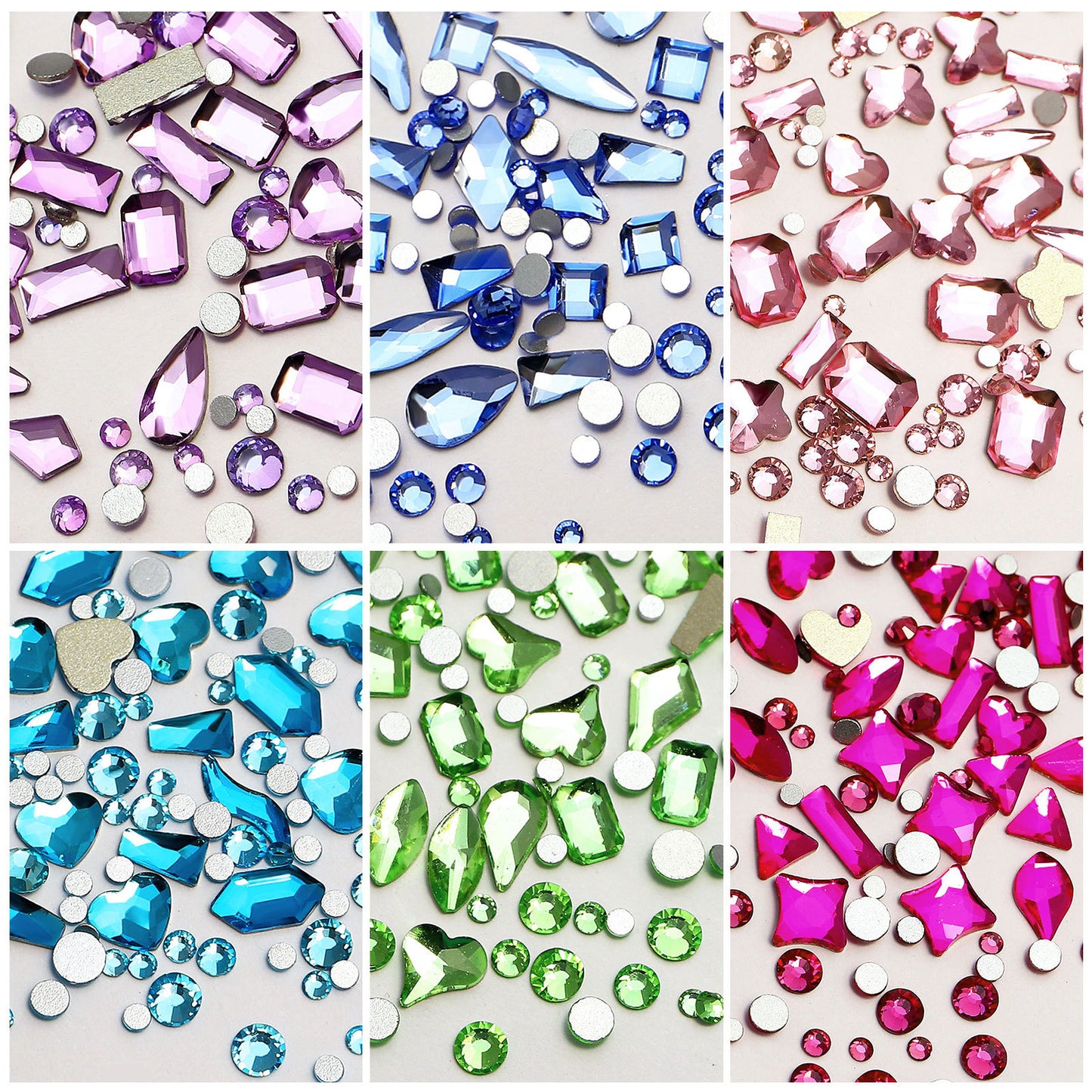 NRS028  ForLife Nail Art AB Rhinestone charms Glass Mixed Flat Bottom Shaped Rhinestone DIY Nail Art Jewelry