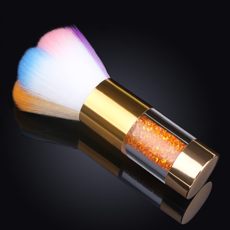 NBR020  ForLife Soft Nail Dust Remover Rainbow Brush Color Petal Handle UV Nail Cleaner Brushes Makeup Brush Manicure Tool