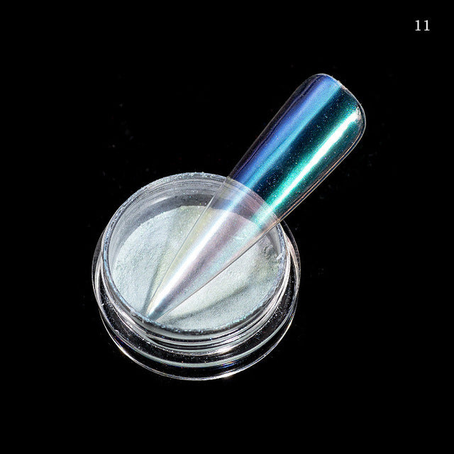 FNP058  Nail Art Rainbow Powder Nail Art Ice Transparent Aurora Acrylic Powder Magic Mirror Powder
