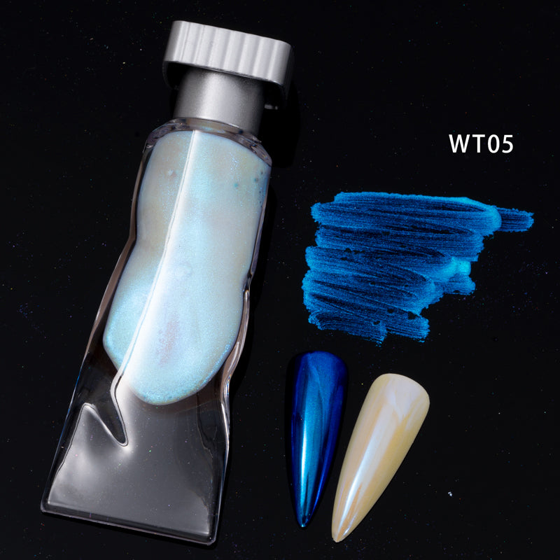 FNP016  Flat tube wholesale WT series 5 colors liquid magic mirror powder used for art nail pigment
