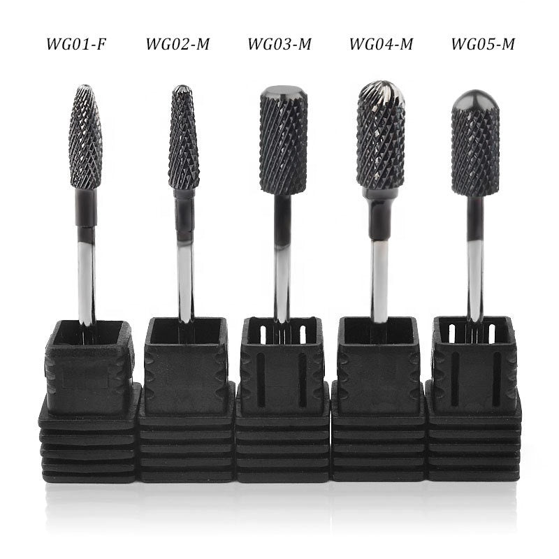 NDB002  Black Tungsten Carbide Nail Drill Bit 3/32" Foot Cuticle Burr Bit For Manicure Nail Drill Accessories Gel Removal