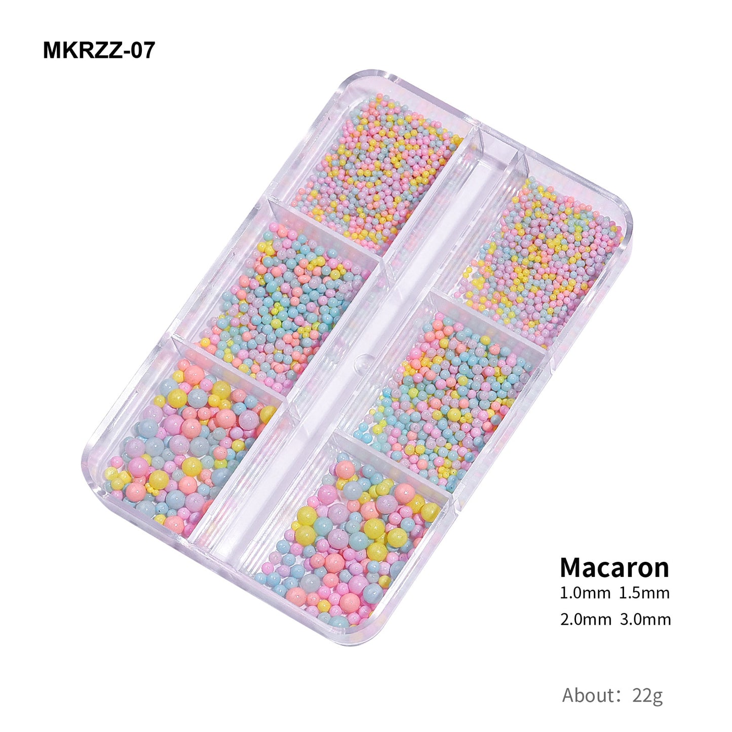 NZJ019 Hot Sale Mix Sizes Candy Color 3D Mermaid Jewelry Round Beads Nail Charms Rhinestones Nail Art Plastic Beads