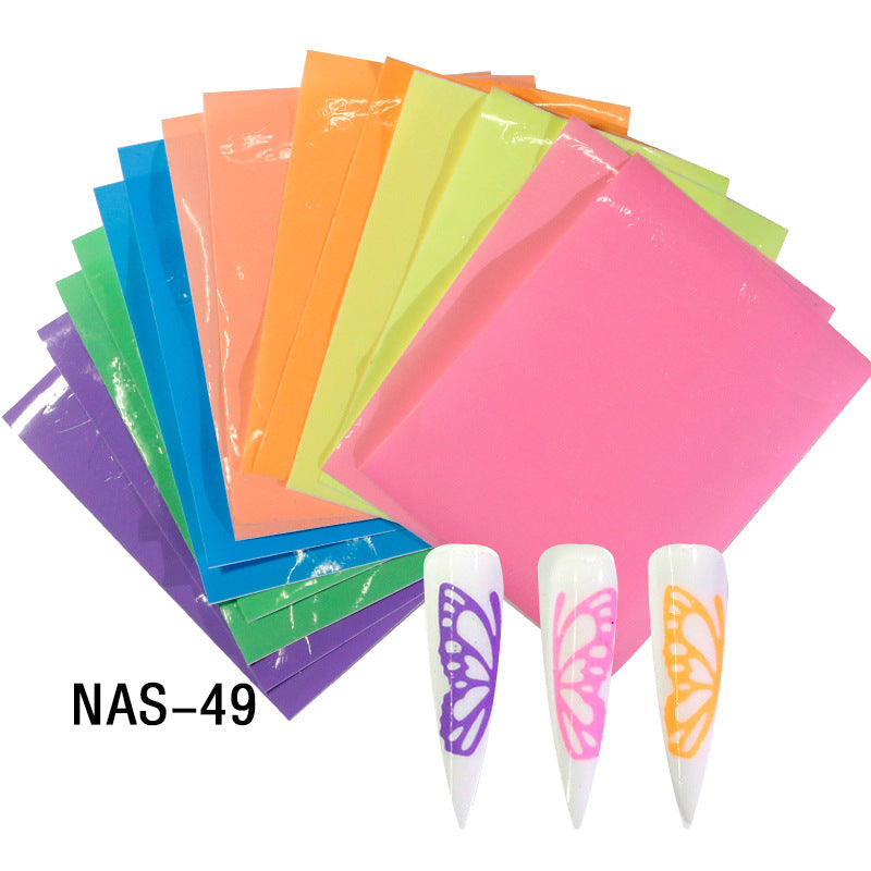 NS5D021  ForLife Aurora fluorescence Nail Sticker Holographic Colorful Fire Reflections Self-Adhesive Foils DIY Nail Art Decoration