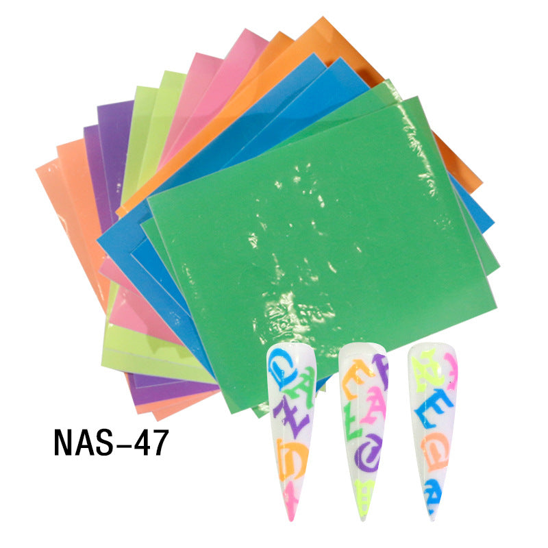 NS5D021  ForLife Aurora fluorescence Nail Sticker Holographic Colorful Fire Reflections Self-Adhesive Foils DIY Nail Art Decoration