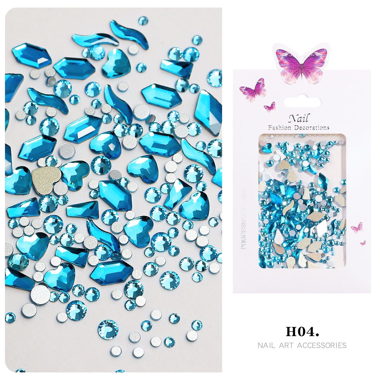 NRS028  ForLife Nail Art AB Rhinestone charms Glass Mixed Flat Bottom Shaped Rhinestone DIY Nail Art Jewelry