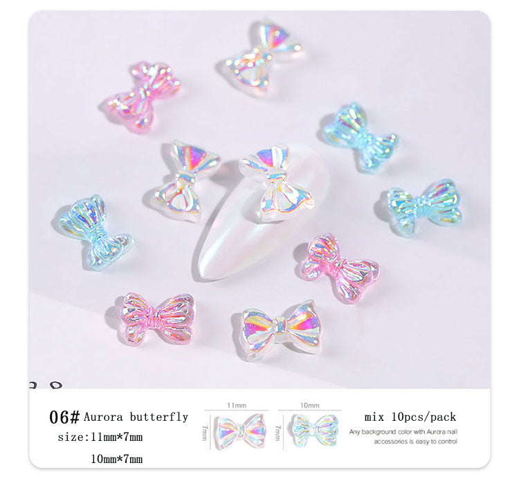 NDE023  ForLife resin auror10 Pcs 3D Butterfly Nail Art Decorations Charm Ornaments Nail Polish DIY Japanese Style Manicure Design