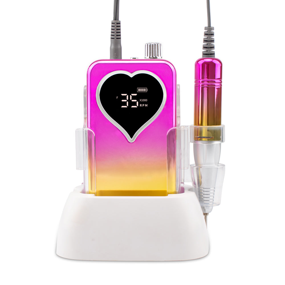 FNDM028 2022 New Arrivals Professional Magic Pink Cordless Electric Nail Drill Machine 35000 with Private Logo for Nail Salon