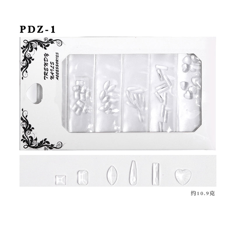 NDE008  ForLife 6 Grid Pack Flatback Nail Art Crystal Rhinestones Decorations 3d Alloy Retro Nail Accessories