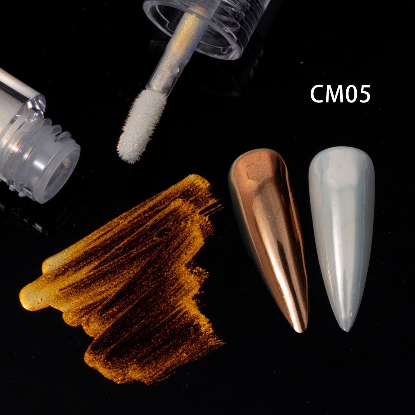 FNP015  Round tube wholesale CM series 6 colors liquid magic mirror powder used for art nail decoration