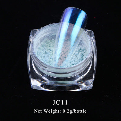 FNP073  12 colors Nail Art Holographic Glitter Acrylic Transparent Mirror Aurora Mirror Magic Power