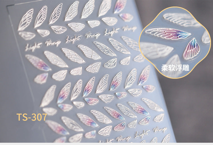 NS5D001 New Summer Nail Leave 5D Nail Sticker Adhesive Decal Summer Drinking Fruit Slider Laser Nail Art Decoration Manicure Wrap 3D