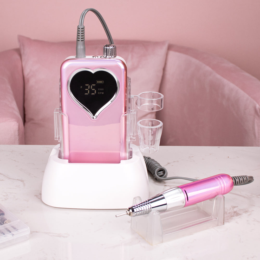 FNDM028 2022 New Arrivals Professional Magic Pink Cordless Electric Nail Drill Machine 35000 with Private Logo for Nail Salon
