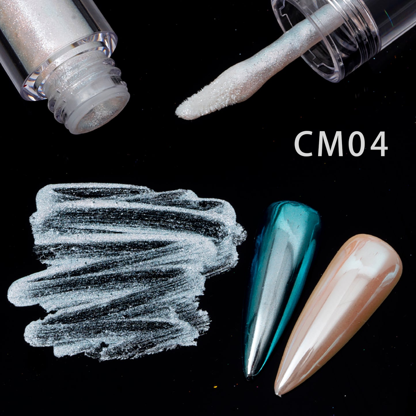 FNP015  Round tube wholesale CM series 6 colors liquid magic mirror powder used for art nail decoration