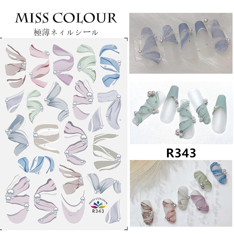 NS5D018  ForLife Ballet shoe ribbon Morocco Nail Art Stickers butterfly Avocado Decals Manicure for Fingernails Nail Tips