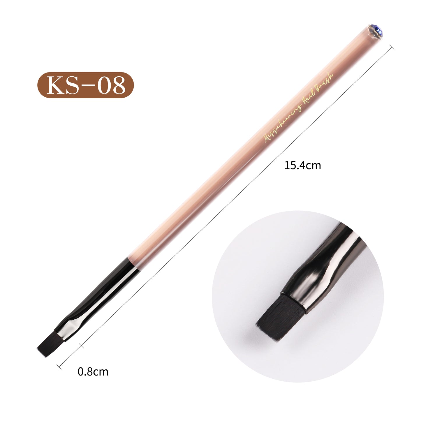 NBR034  Acrylic Brown Translucent Nail Brush Set Drawing Pen Light Therapy Brush