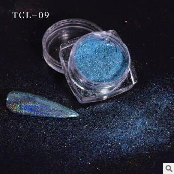 FNP048   new 12 color Laser Nail Glitter Holographic Powder Sequins Charms Flake Paillette Pigment Dust Nail Decoration