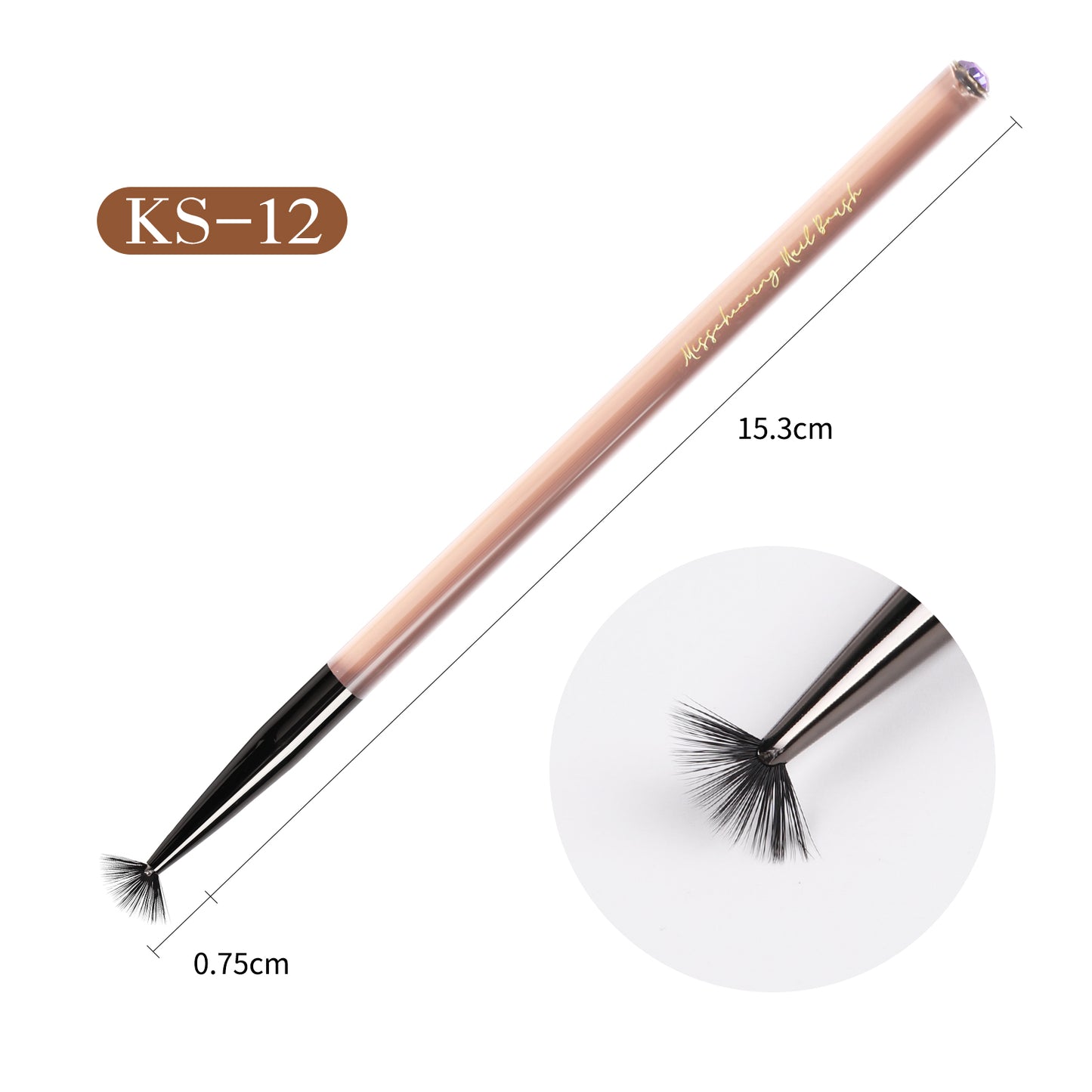 NBR034  Acrylic Brown Translucent Nail Brush Set Drawing Pen Light Therapy Brush