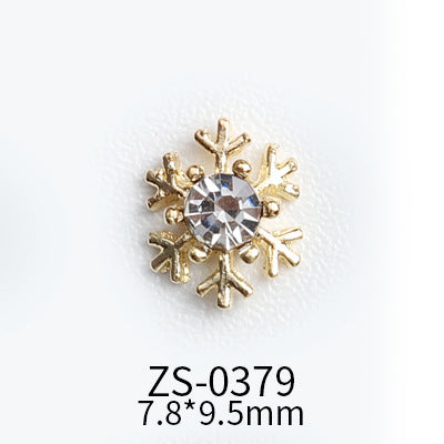 NZJ039  Wholesale Christmas Snowflake series AB diamond white diamond nail jewelry