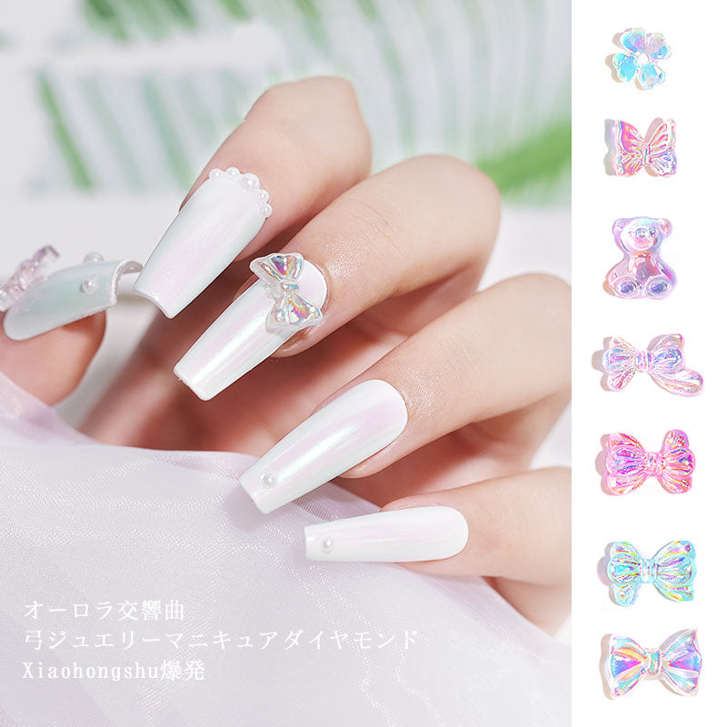 NDE023  ForLife resin auror10 Pcs 3D Butterfly Nail Art Decorations Charm Ornaments Nail Polish DIY Japanese Style Manicure Design