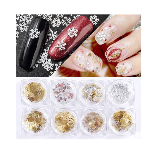 NDE005  ForLife Christmas Manicure Skull Patch 3D DIY Hollow Metal Nail Stud Art Deco Gold Rivet Manicure Nail Art Decoration