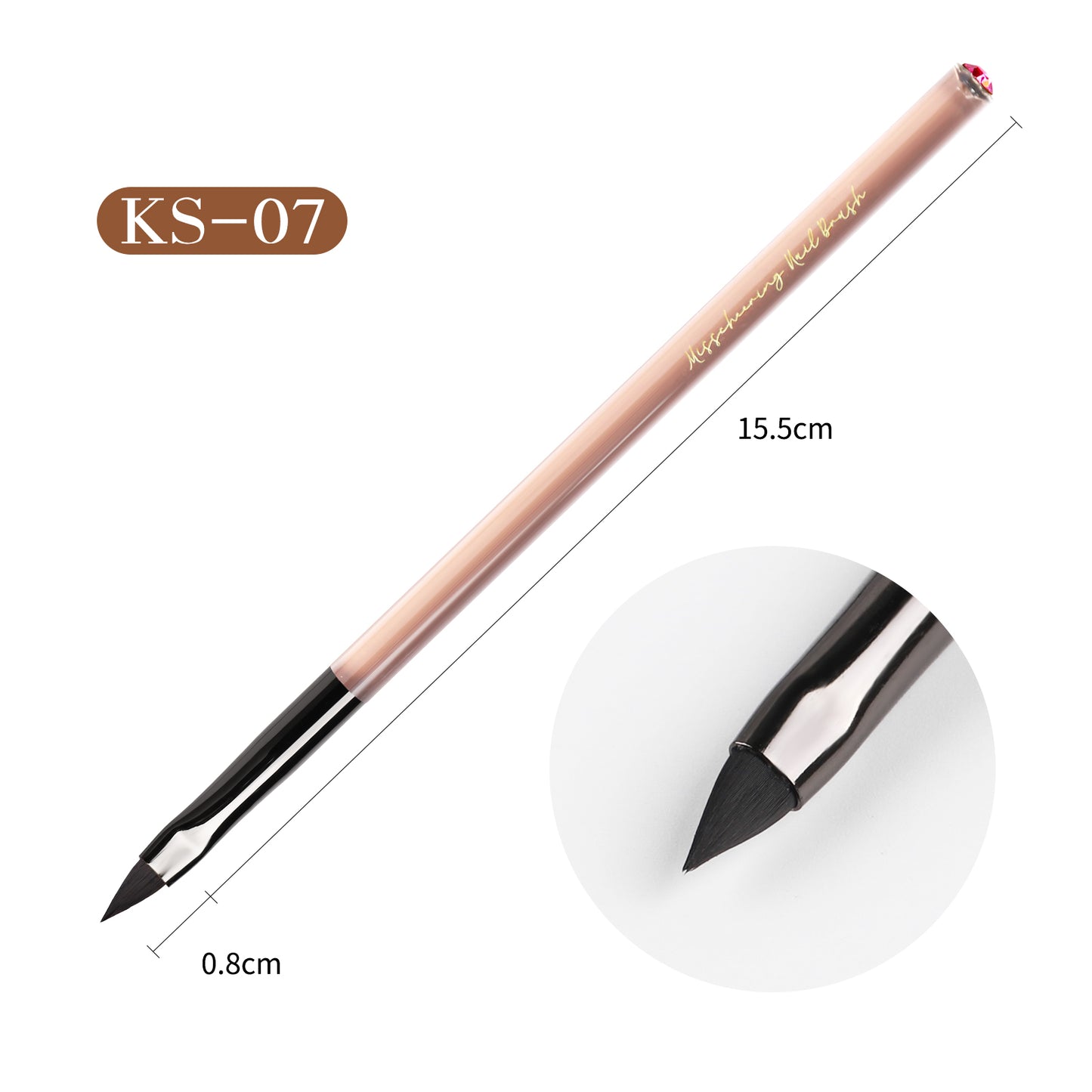 NBR034  Acrylic Brown Translucent Nail Brush Set Drawing Pen Light Therapy Brush