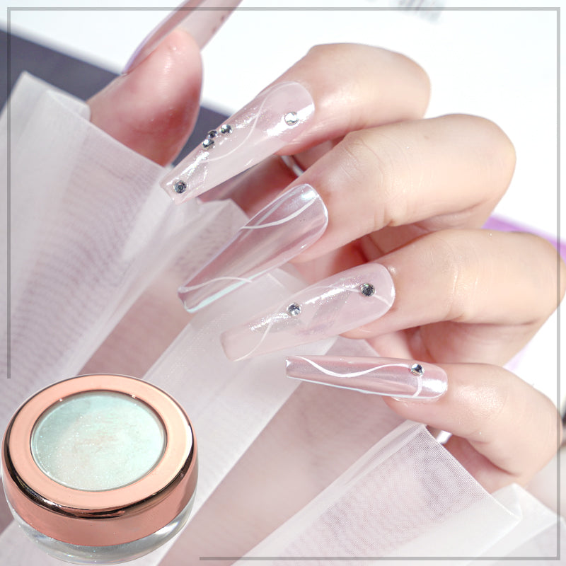 FNP034  Aurora Manicure Glitter Moo nlight Manicure Art Ice Chrome Nail Pigment Powder For Nail crystal clear powder