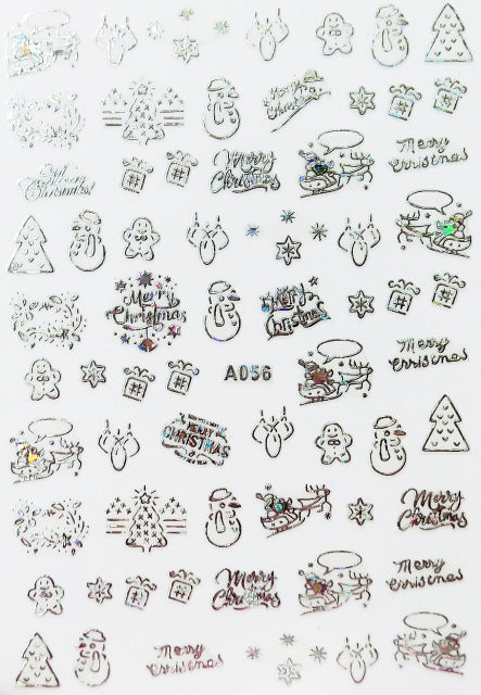 NS5D028  ForLife 3D Nail Art Christmas Slider Wraps Snowflake Elk Santa Adhesive Flame Sticker Red Gold Manicure Nails Designs