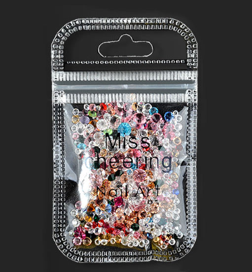 NRS011  Crystal Mixed Size Pointed Back Glass Rhinestones Charm 3D Nail Art Jewelry Decorations