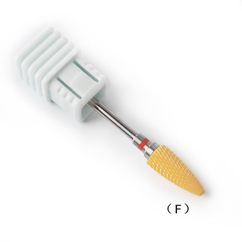 NDB013  3/32" Yellow Electric Ceramic Nail Drill Bits Manicure Nail Art Tool Accessories XC/C/M/F/XF